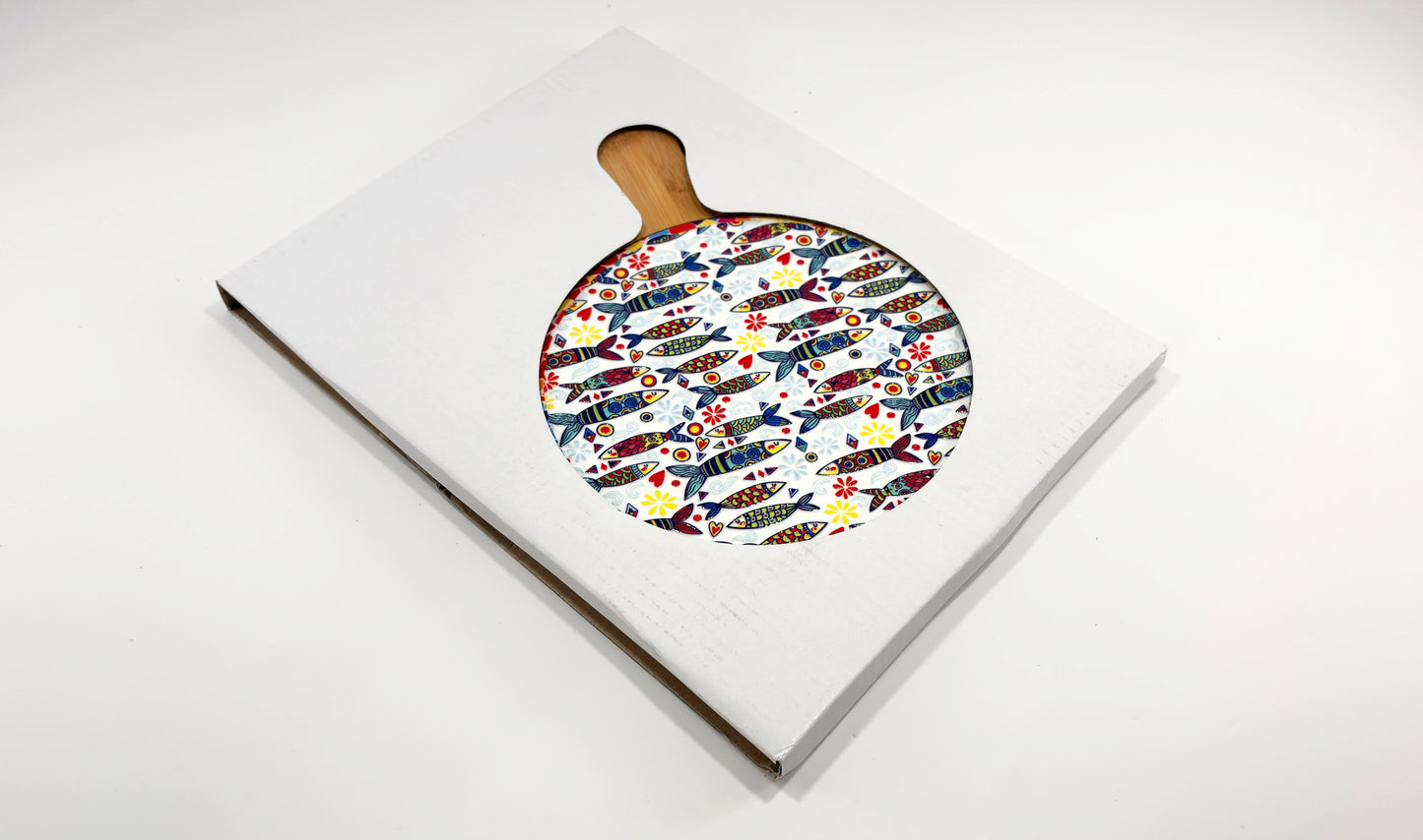 Set Servire "Lisabona" – Platou Bambus cu Inserție Ceramică & 4 Suporturi Azulejo